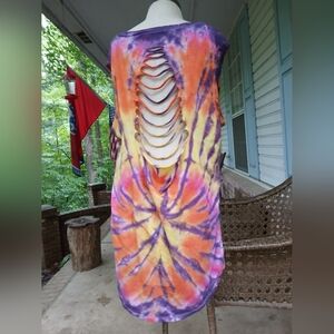 Tie-Dye Cutout Dress/shirt/bathingsuit‎ Cover-up. Women's Sz.L